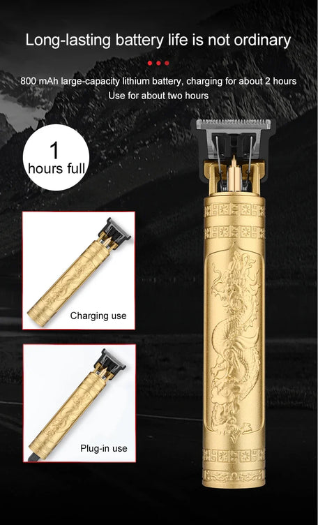 T9 Vintage Electric Hair Trimmer for Men – Rechargeable & Stylish